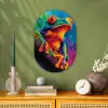 Kikker - Felgekleurd - Tak - Regenboog Wandcirkel Ovaal Forex klein -sfeer2