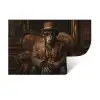 Chimpansee - Stoel - Pak - Bruin Muursticker klein -3d