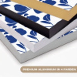 Floraal - Modern - Blauw Textielframe zwart klein 947 -USP_kleurenDE