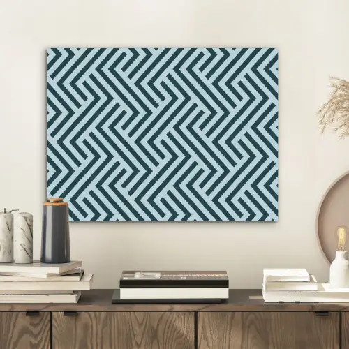 Patroon - Blauw - Lijnen - Zigzag PET vilt klein 837 -sfeer1