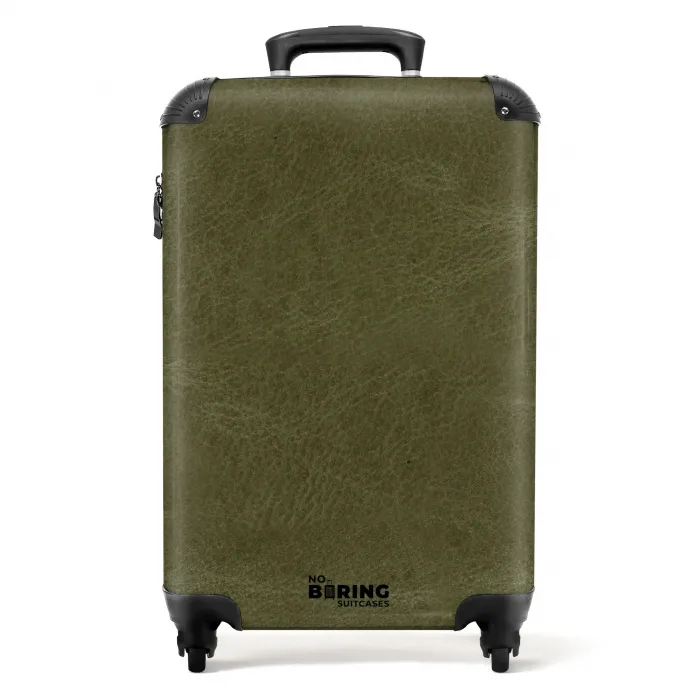 Lederen look khaki groen NBS - Handbagage koffer - Kinderen Unisex middel -productfoto_recht