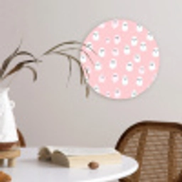 Spookjes - Patroon - Roze Wandcirkel kunststof plaat 5mm dik klein 188 -sfeer4