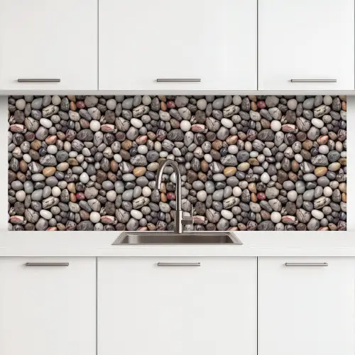 Marmer - Kleuren - Kiezels keuken achterwand 2 middel 871 -3d