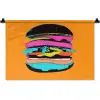 Hamburger - Kleurrijk - Speels Wandkleed katoen klein -zz3d