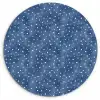 Frans - Citroen -  Stippen - Wit - Blauw Wandcirkel kunststof plaat 5mm dik klein 188 -3d