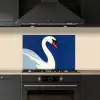 Zwaan - Wit - Snavel - Illustratie keuken achterwand spatscherm klein -sfeer1