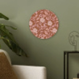 Patroon - Bladeren - Terracotta Akoestische PET Vilt - Rond klein 838 -sfeer2