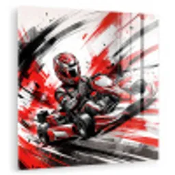 Kart - Coureur - Snelheid - Rood plexiglas 5mm klein -zzzproduct_nieuw