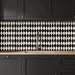 Klassiek - Patroon - Zwart keuken achterwand 2 middel 871 -sfeer1