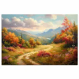 Landschap - Illustratie - Natuur poster papier klein -3d
