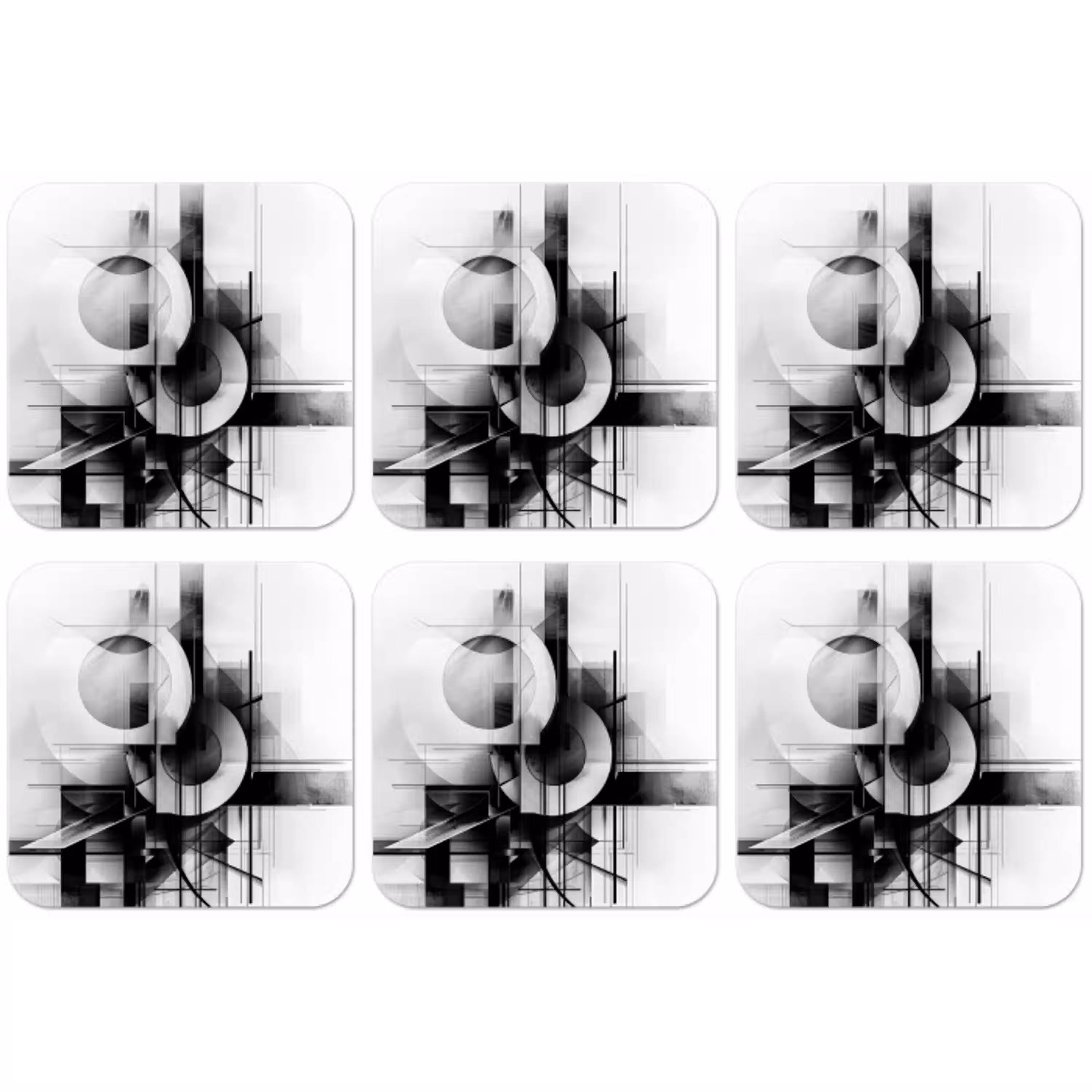 Abstract - Kunst - Modern - Zwart wit onderzetter kurk middel -zkaufland3dotto