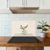 Bloem - Wit - Vaas - Quote keuken achterwand spatscherm klein -sfeer2