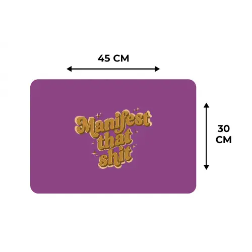 Manifest that shit - Paars - Glitter Placemat vinyl groot -specs