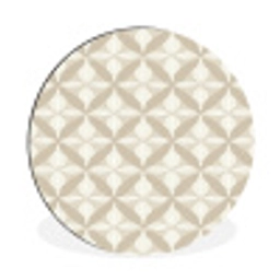 Patroon - Klassiek - Beige Wandcirkel aluminium klein 190 -3d
