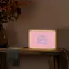 How lucky are we - Klavervier - Roze - Blauw Light Box met kabel (Tafellamp) klein -sfeer4