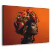 Vrouw - Chilipepers - Pepers - Bloemen Textielframe - compleet frame klein -3d