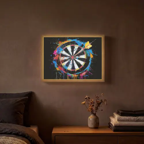 Graffiti - Sport - Darten - Dartbord Light Box met batterij (Wandlamp) middel -sfeer4