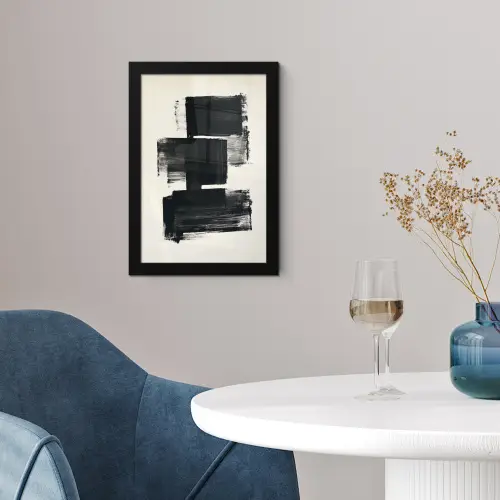 Rechthoeken - Penseelstreken - Abstract - Zwart fotolijst zwart zonder passe partout klein -sfeer4