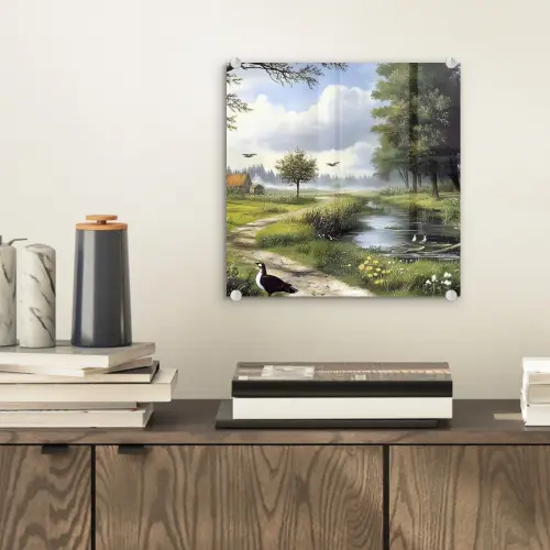 Zandpad - Groen landschap - Water plexiglas 5mm klein -sfeer1