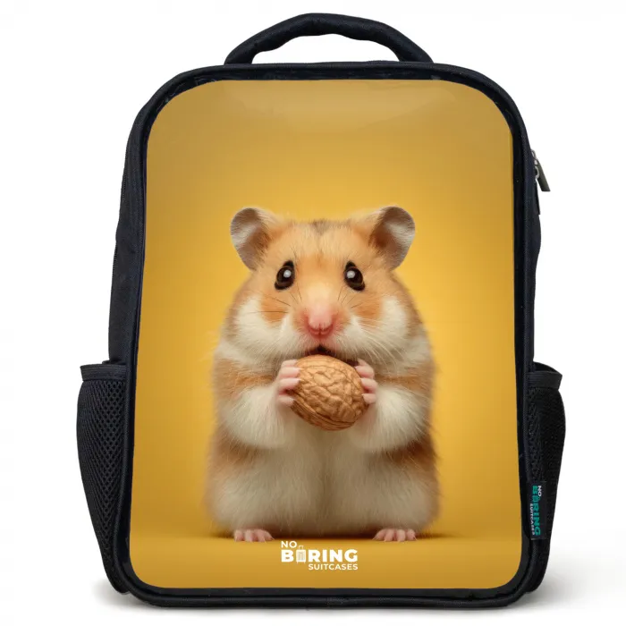 Hamster - Walnoot - Dier Rugzak - Zwart middel -3d