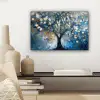 Boom - Blauw - Goud - Abstract canvas 2cm klein -sfeer6