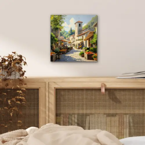 Dorp - Zon - Kraampjes - Huizen aluminium wit klein -sfeer3
