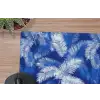 Palmblad - Patroon - Blauw muismat rubber klein 262 -closeup