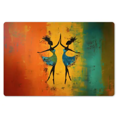 Dansen - Vrouwen - Verfstructuur Placemat vinyl groot -zzsfeer1_Kitchenyeah-website