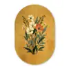 Bladeren - Boeket - Bloemen - Geel Wandcirkel Ovaal Forex klein -3d