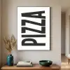 Pizza - Japandi - Decoratie - Vintage Textielframe zwart klein -sfeer1