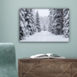 Bos - Winter - Sneeuw - Pad - Natuur canvas 2cm klein -sfeer4