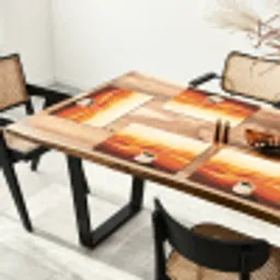Koffie - Landschap - Oranje - Koffiebonen Placemat vinyl groot -zzsfeer4_Kitchenyeah-website