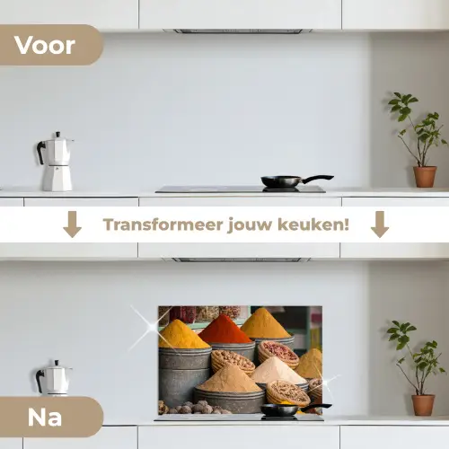 Specerijenmarkt Impressie keuken achterwand spatscherm klein -voor_na_NL