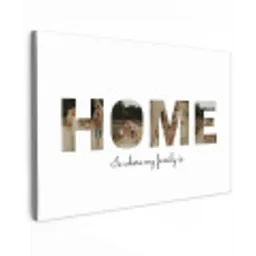 Home - Lettercollage Tuinposter op houten frame 2 cm dik klein -3d