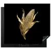 Mais - Eten - Goud - Zwart Inductie beschermer vinyl 3mm middel -3d
