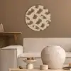 Pinda's - Patroon - Beige Akoestische PET Vilt - Rond klein -sfeer1