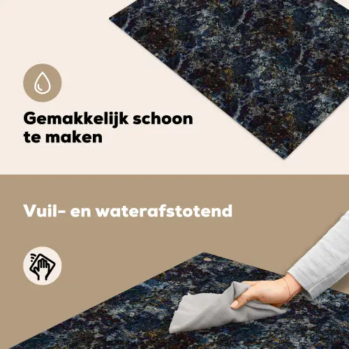 Blauw - Graniet - Donker Inductie beschemer met haakjes klein 777 -ky-schoon-nl