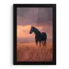 Paard - Wolken - Open veld fotolijst zwart zonder passe partout klein -3d