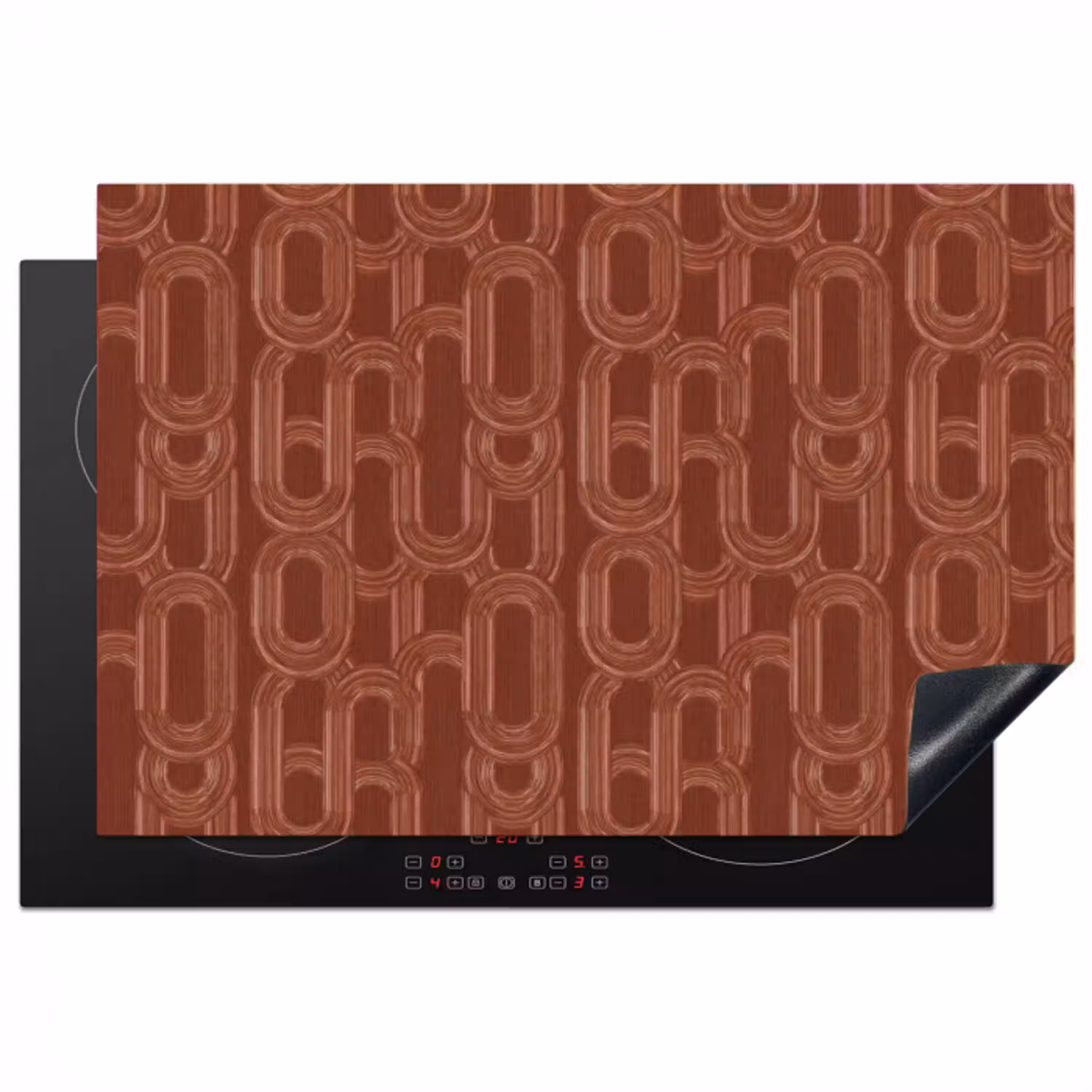 Abstract - Textuur - Bruin Inductie beschermer vinyl 3mm klein 276 -3d