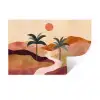 Heuvels - Palmbomen - Abstract Muursticker klein -3d