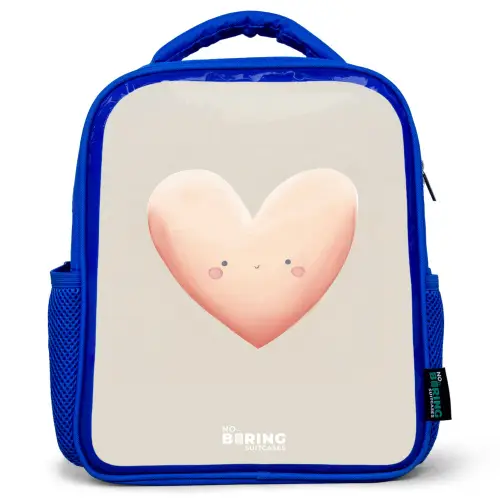 Hart in pastel kleuren Kinderrugzak - Blauw middel -3d