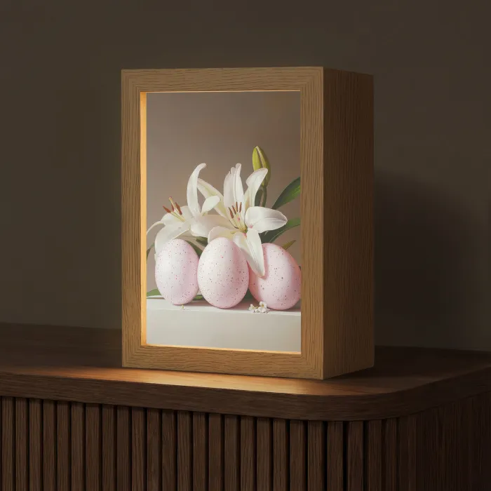 Lelies - Eieren - Pasen Light Box met kabel (Tafellamp) klein -z3d_website
