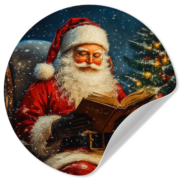 Kerstman - Kerst - Winter - Kerstboom Wandcirkel behangsticker klein -3d