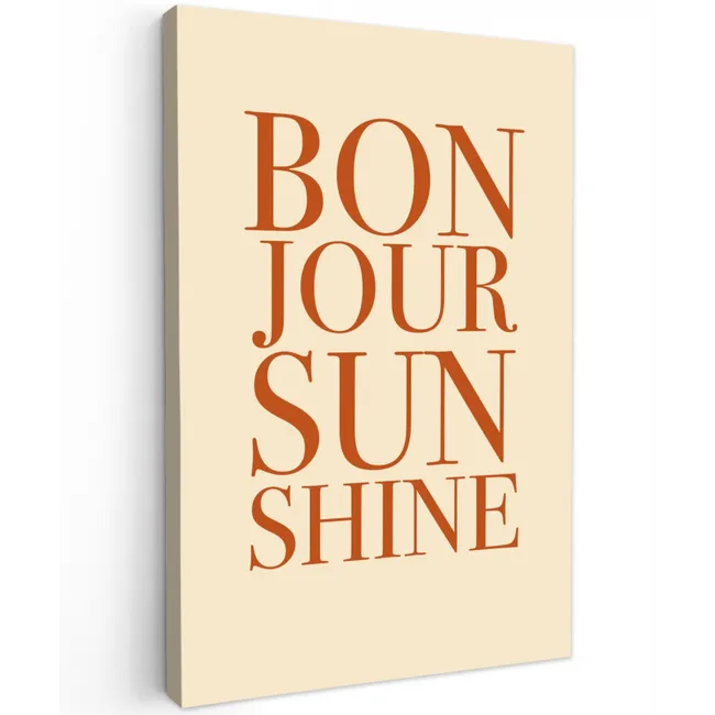 Oranje - Quote - Sun Tuinposter op houten frame 2 cm dik klein -3d