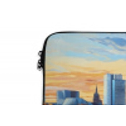 Zonsondergang Frankfurt - Stad - Skyline - Water laptophoes neopreen klein -detail