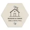 Huis illustratie - Klassiek Naambord Hexagon klein -3d