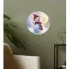 Sneeuwpop - Zonsondergang - Wit Wandcirkel behangsticker klein -sfeer2