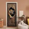 Tijger - Doorkijk - Deur - Hout - Dieren deurposter klein -sfeer1