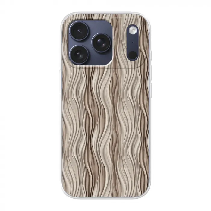 Golven - 3D - Crème Telefoonhoesje iPhone 17 Pro klein 878 -3d