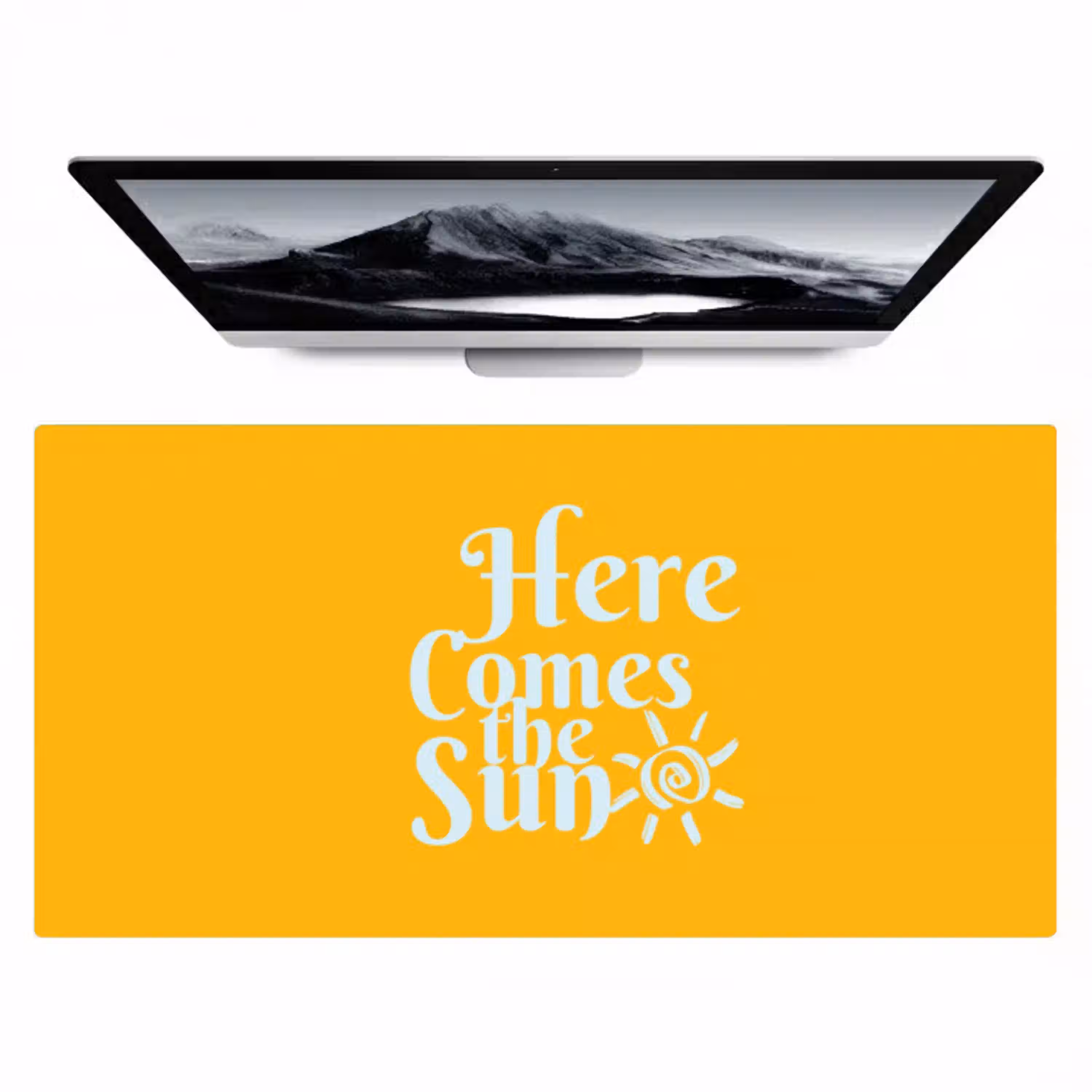 Geel - Blauw - Here comes the sun Muismat XXL klein -zzz3d